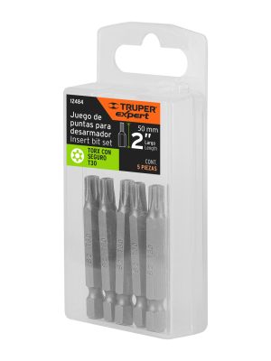 12484 - Estuche con 5 puntas torx T30 con seguro largo 2', Expert