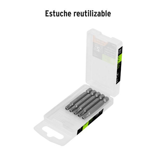 12484 - Estuche con 5 puntas torx T30 con seguro largo 2', Expert