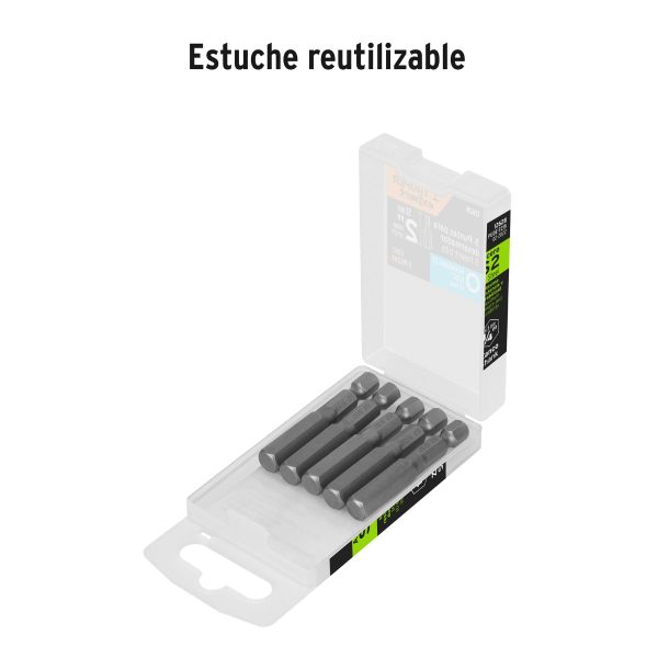 12628 - Estuche con 5 puntas hexagonales de 5/32mm largo 2', Expert