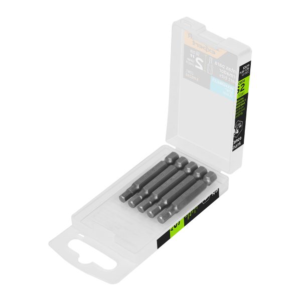 12629 - Estuche con 5 puntas hexagonales de 3/16mm largo 2', Expert