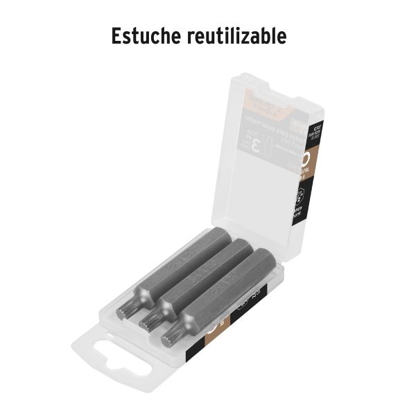 12707 - Estuche con 3 puntas bristol M8 largo 3', Truper Expert