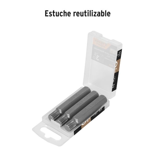 12711 - Estuche con 3 puntas bristol M12 largo 3', Truper Expert