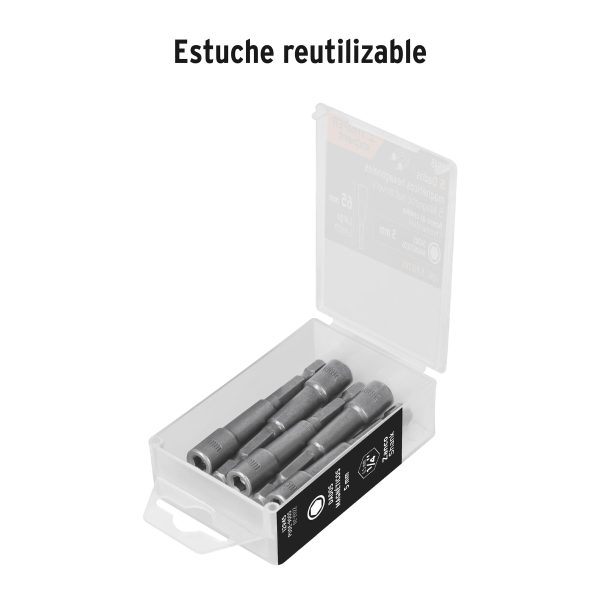 12945 - Estuche con 5 dados magnéticos de 5 mm largo 2-1/2', Expert