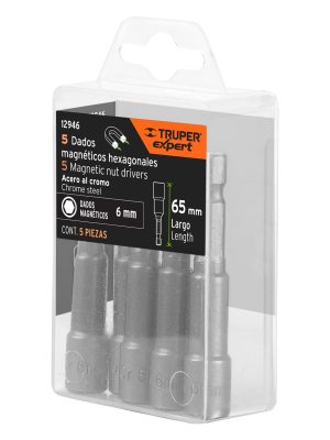 PUDE-9006E1.jpg 12946 - Estuche con 5 dados magnéticos de 6 mm largo 2-1/2', Expert