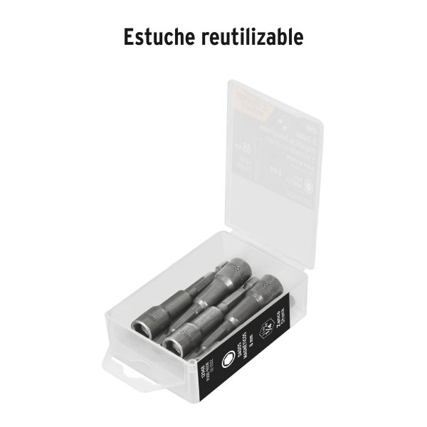 12948 - Estuche con 5 dados magnéticos de 8 mm largo 2-1/2', Expert