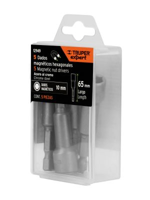 12949 - Estuche con 5 dados magnéticos de 10 mm largo 2-1/2', Expert