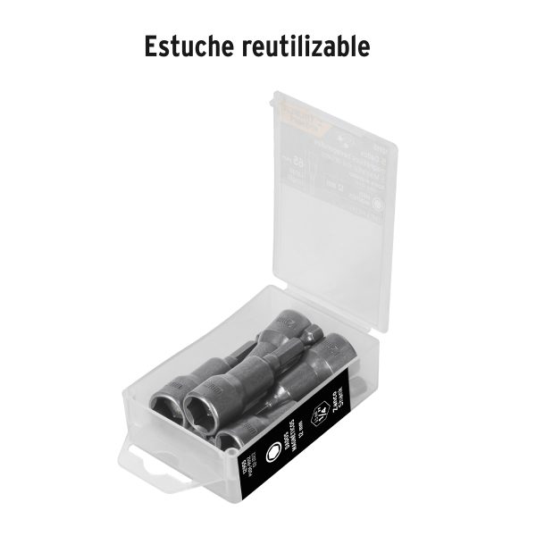 12955 - Estuche con 5 dados magnéticos de 12 mm largo 2-1/2', Expert