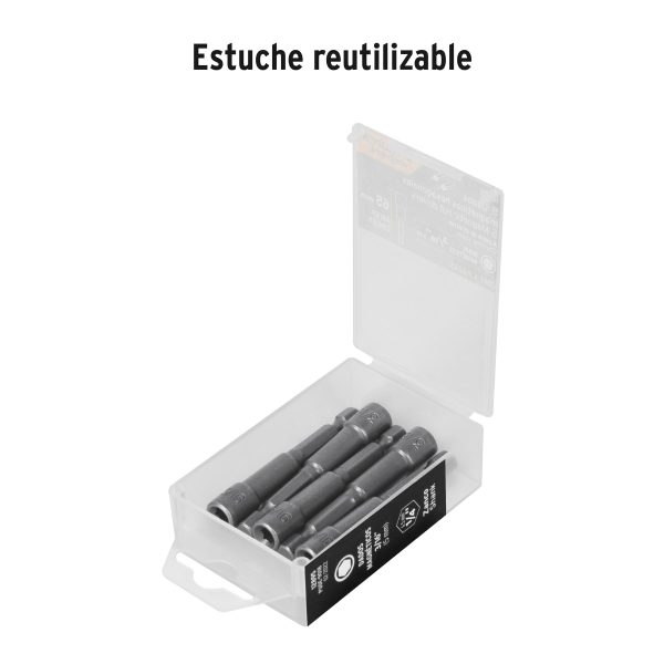 12895 - Estuche con 5 dados magnéticos de 3/16' largo 2-1/2', Expert