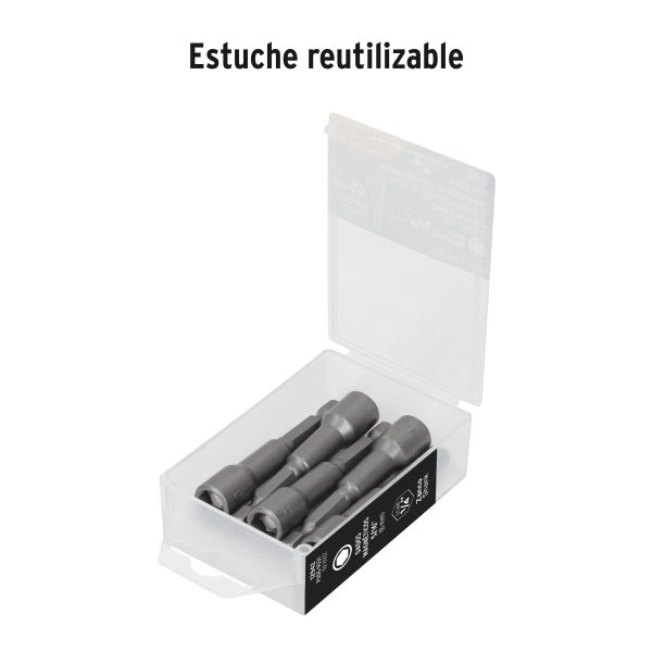 12942 - Estuche con 5 dados magnéticos de 5/16' largo 2-1/2', Expert