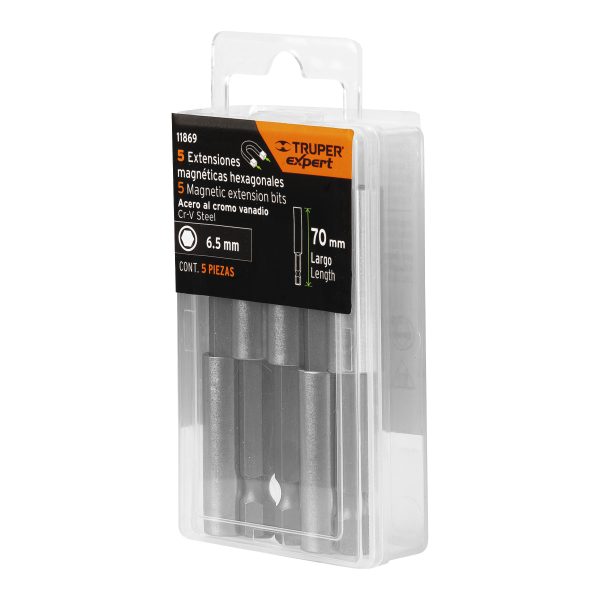 11869 - Estuche con 5 extensiones de 70 mm, magnéticas, EXPERT
