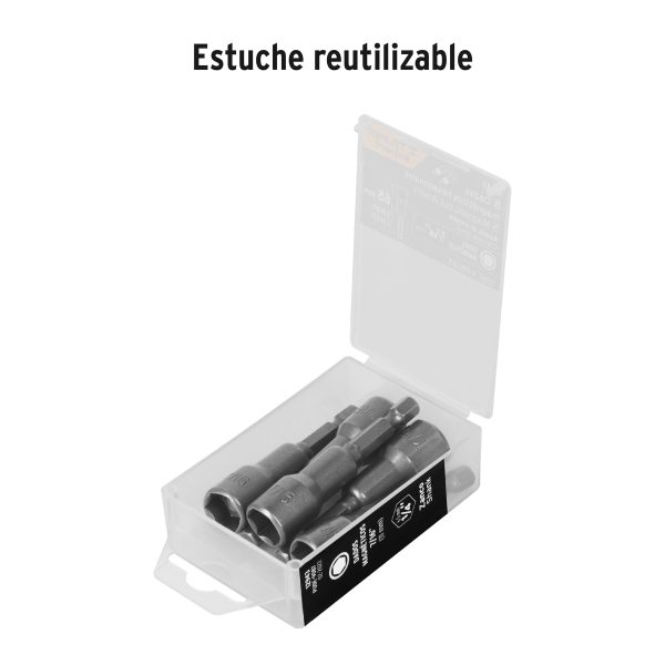 12943 - Estuche con 5 dados magnéticos de 7/16' largo 2-1/2', Expert