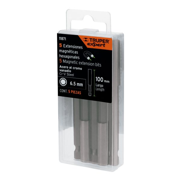 11871 - Estuche con 5 extensiones de 100 mm, magnéticas, EXPERT