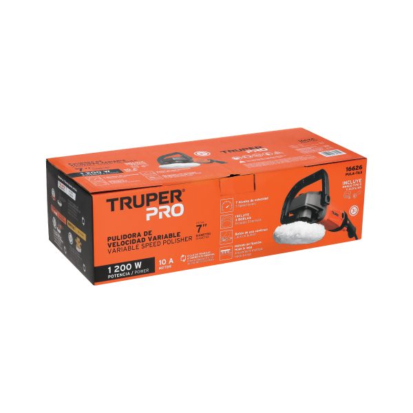 16626 - Pulidora velocidad variable 7', 1200W, TRUPER PRO