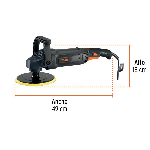 16673 - Pulidora velocidad variable 7', 1200W, TRUPER INDUSTRIAL