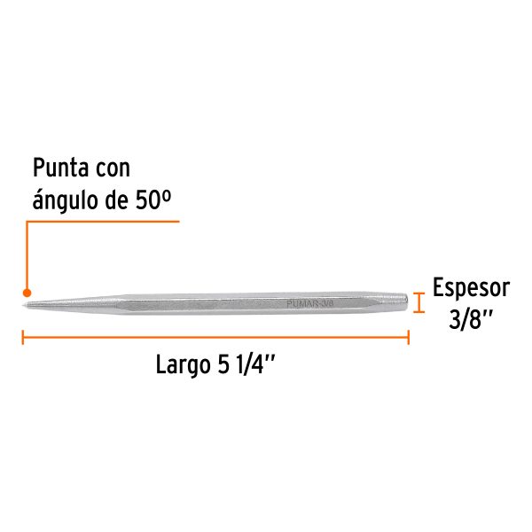 12226 - Punzón 3/8' para marcar, largo 4-3/4', Truper