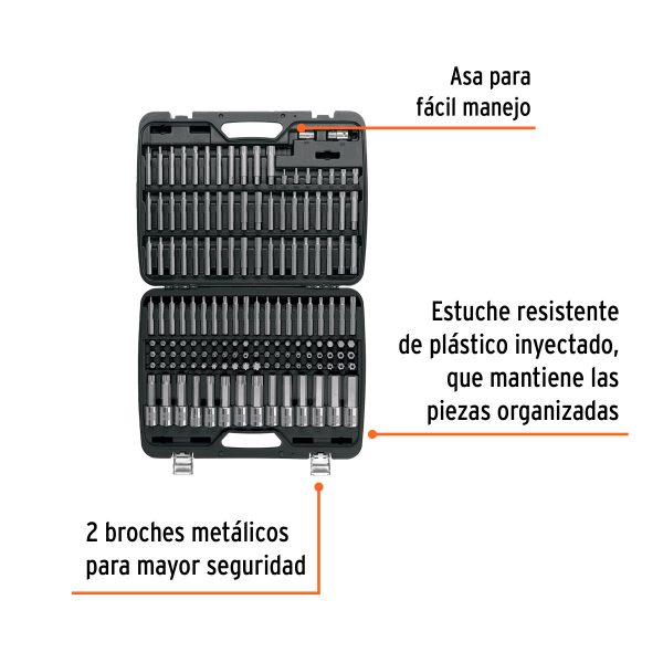 102520 - Jgo profesional de puntas y dados con punta p/mécanica 150pz