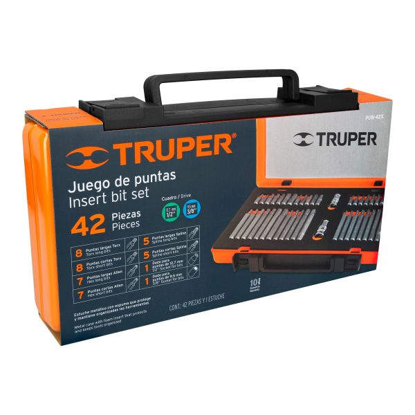 PUN-42XE1.jpg 17809 - Juego 42 puntas 1/2' y 3/8' de 75 y 30 mm estuche metálico