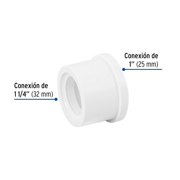 45535 - Reducción bushing de PVC 1-1/4 x 1', Foset