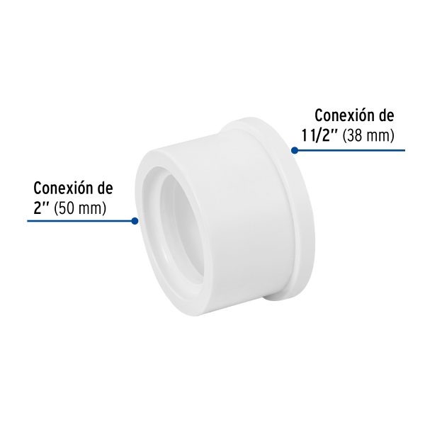 45538 - Reducción bushing de PVC 2 x 1-1/2', Foset