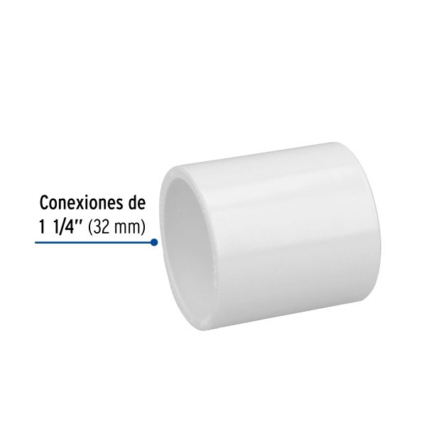 45529 - Cople de PVC cédula 40 de 1-1/4', Foset