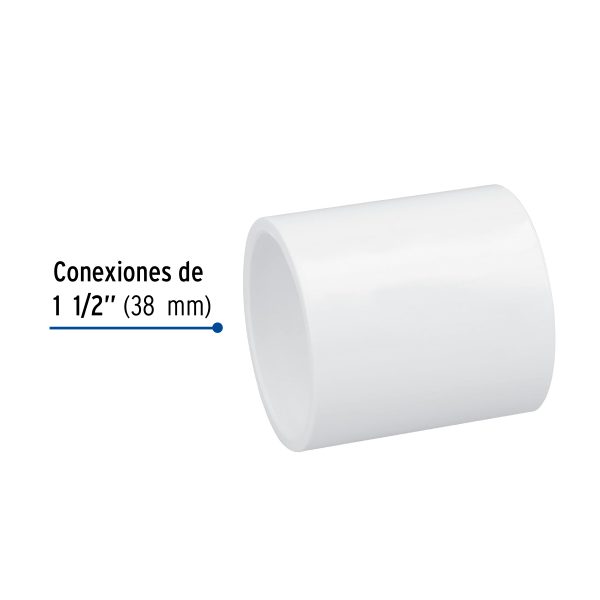 45530 - Cople de PVC cédula 40 de 1-1/2', Foset