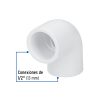 45411 - Codo 90° de PVC de 1/2', Foset