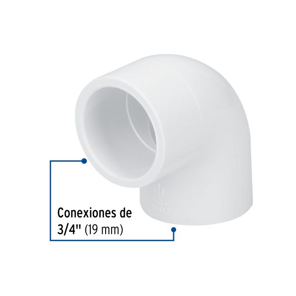 45412 - Codo 90° de PVC de 3/4', Foset