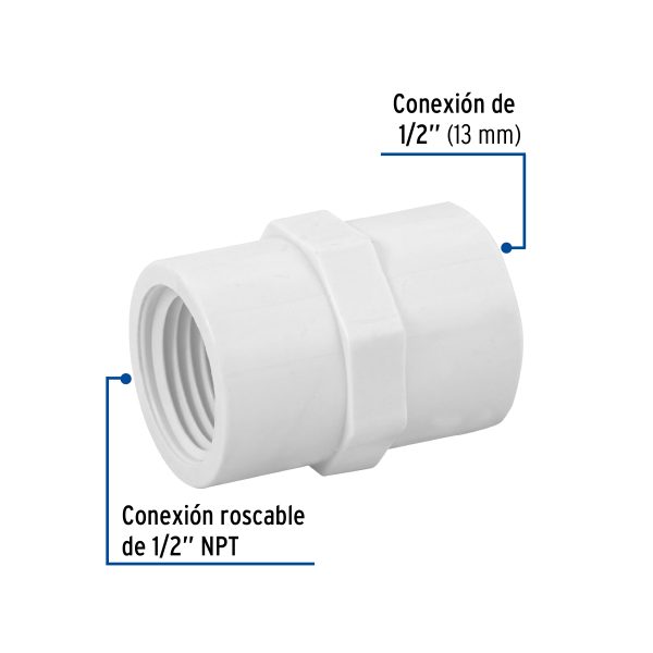 45432 - Adaptador hembra de PVC 1/2', Foset