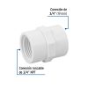 45433 - Adaptador hembra de PVC 3/4', Foset