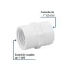 45434 - Adaptador hembra de PVC 1', Foset