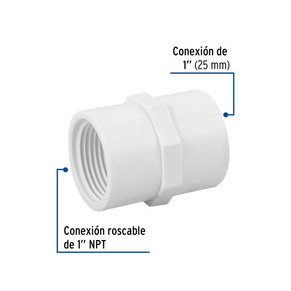 45434 - Adaptador hembra de PVC 1', Foset