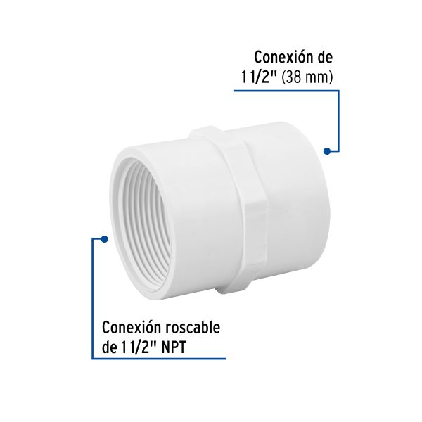 45549 - Adaptador hembra de PVC 1-1/2', Foset