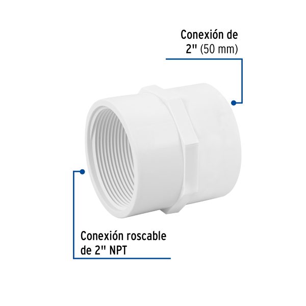 45550 - Adaptador hembra de PVC, 2', Foset