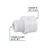 45429 - Adaptador macho de PVC de 1/2', Foset