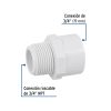45430 - Adaptador macho de PVC de 3/4', Foset