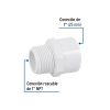 45431 - Adaptador macho de PVC de 1', Foset