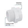 45547 - Adaptador macho de PVC de 2', Foset