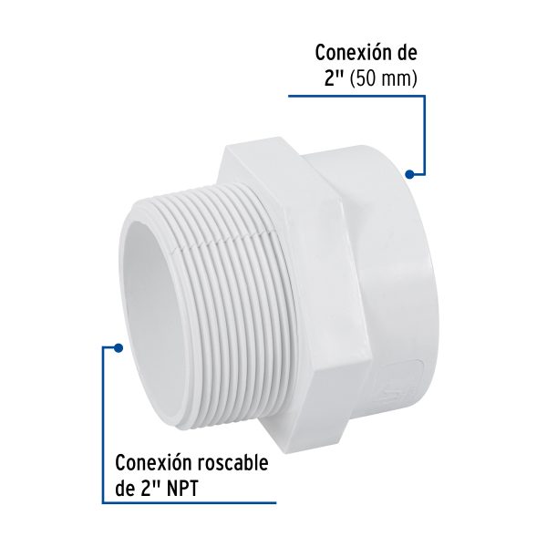 45547 - Adaptador macho de PVC de 2', Foset