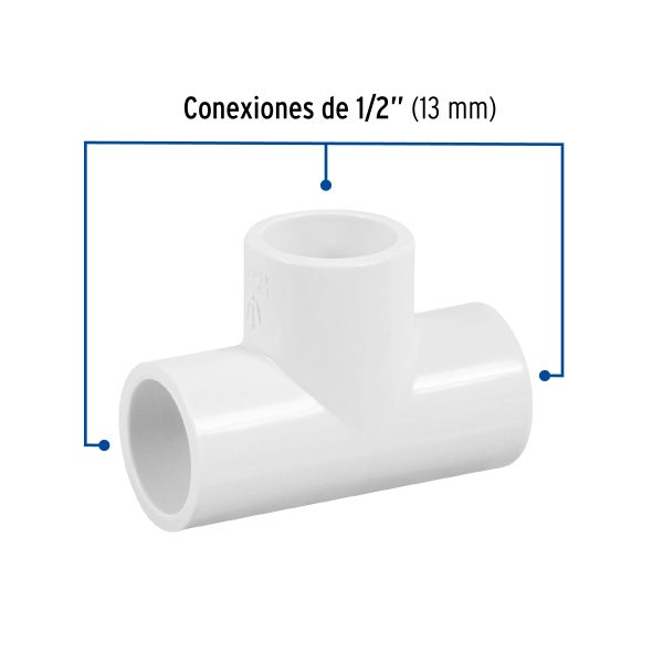 45420 - Tee sencilla de PVC 1/2', Foset