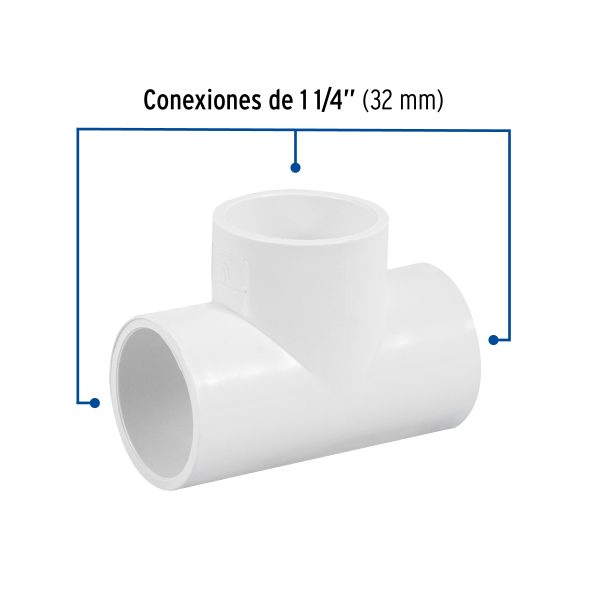45532 - Tee sencilla de PVC 1-1/4', Foset