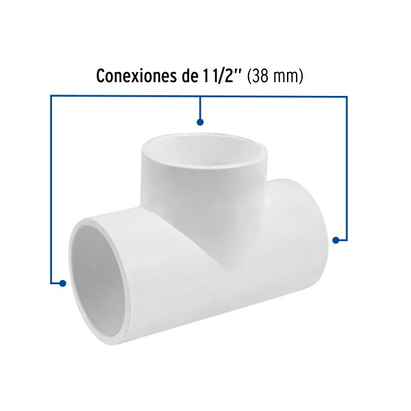 45533 - Tee sencilla de PVC 1-1/2', Foset