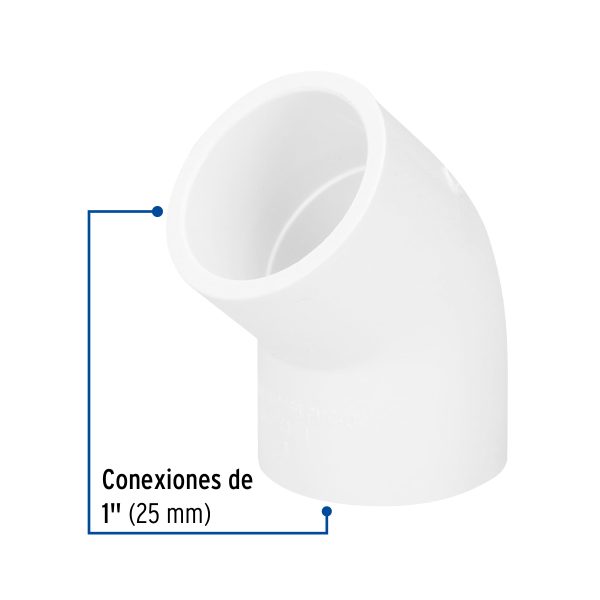 45416 - Codo 45° de PVC de 1', Foset