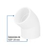 45527 - Codo 45° de PVC de 1-1/2', Foset