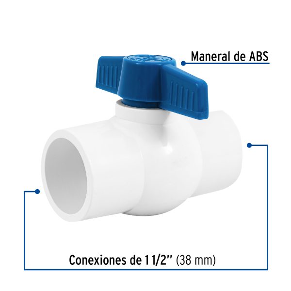 49160 - Válvula de esfera de PVC 1 1/2' para cementar, Foset