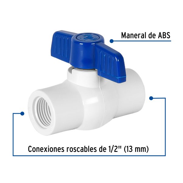 49150 - Válvula esfera de PVC 1/2' roscable, Foset