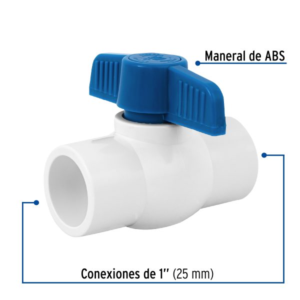 49158 - Válvula de esfera de PVC 1' para cementar, Foset