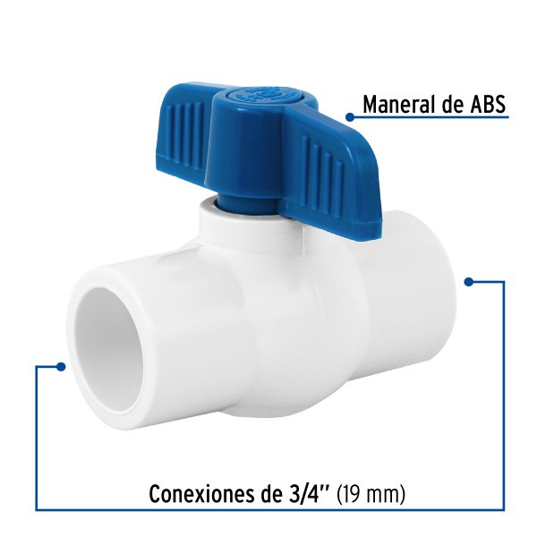 49157 - Válvula de esfera de PVC 3/4' para cementar, Foset