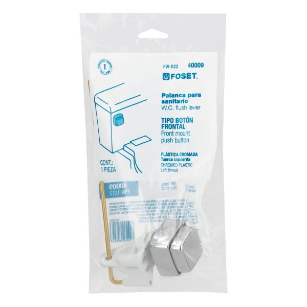 40009 - Botón frontal plástico cromado para WC, FOSET