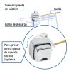 40009 - Botón frontal plástico cromado para WC, FOSET