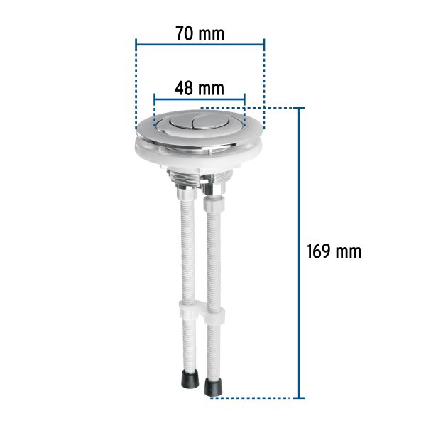 48358 - Botón superior universal p/válvula dual para WC, FOSET